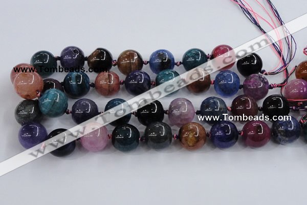 CAA606 15.5 inches 20mm round dragon veins agate beads wholesale