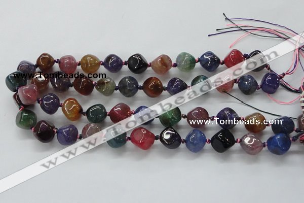 CAA607 15.5 inches 13*13mm nuggets dragon veins agate beads