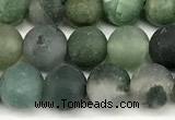CAA6071 15 inches 6mm round matte moss agate beads