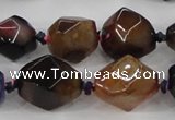 CAA608 15.5 inches 15*20mm faceted nuggets dragon veins agate beads