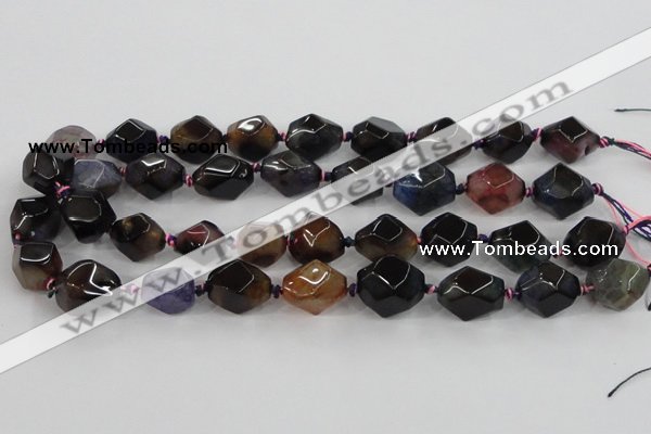 CAA608 15.5 inches 15*20mm faceted nuggets dragon veins agate beads