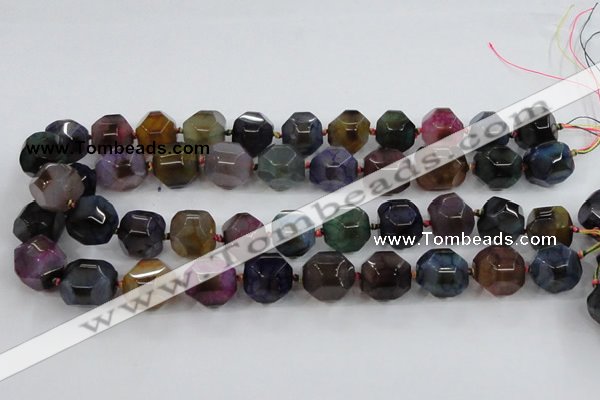 CAA609 15.5 inches 15*15mm faceted nuggets dragon veins agate beads