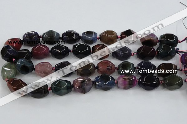 CAA610 15.5 inches 16*20mm faceted nuggets dragon veins agate beads