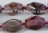 CAA611 15.5 inches 18*25mm faceted nuggets dragon veins agate beads