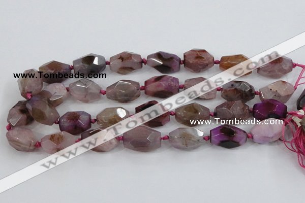 CAA611 15.5 inches 18*25mm faceted nuggets dragon veins agate beads