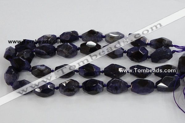 CAA612 15.5 inches 18*25mm faceted nuggets dragon veins agate beads