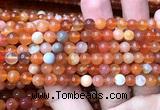 CAA6151 15 inches 6mm round orange Botswana agate beads