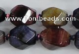 CAA618 15.5 inches 15*20mm faceted & twisted dragon veins agate beads