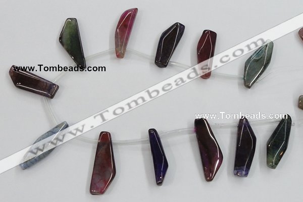 CAA624 top-drilled 15*42mm freeform dragon veins agate beads