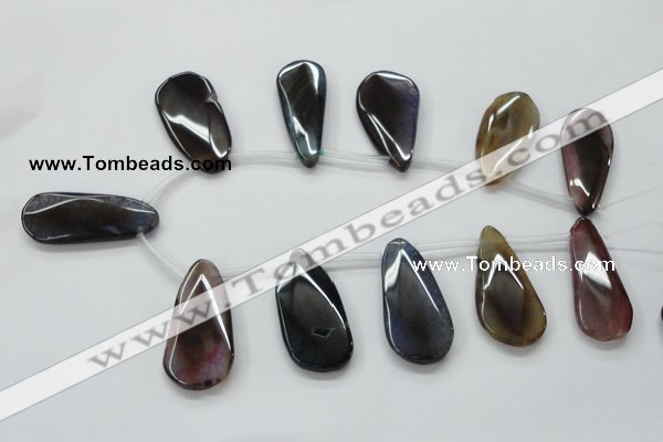 CAA625 top-drilled 25*50mm freeform dragon veins agate beads