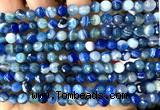 CAA6335 15 inches 6mm faceted round blue banded agate beads
