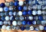 CAA6337 15 inches 10mm faceted round blue banded agate beads