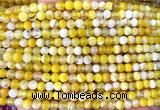 CAA6360 15 inches 4mm round yellow banded agate beads wholesale