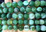 CAA6394 15 inches 12mm round green banded agate beads wholesale