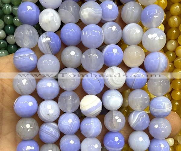 CAA6424 15 inches 12mm round blue banded agate beads wholesale