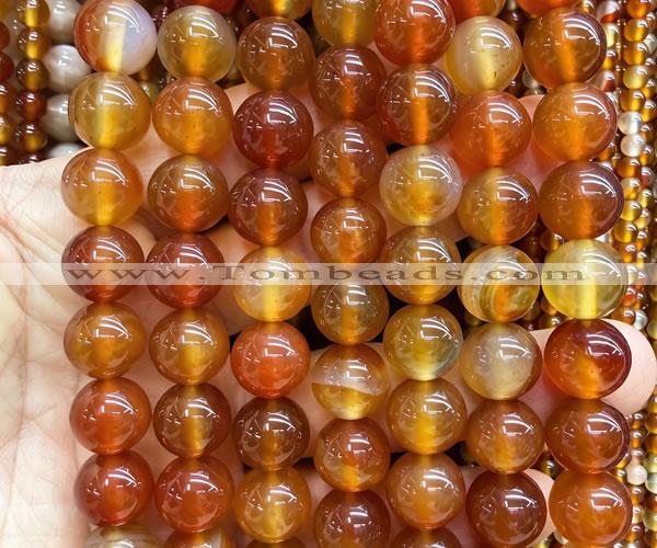 CAA6435 15 inches 14mm round red agate beads wholesale