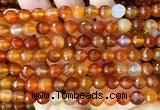 CAA6440 15 inches 8mm faceted round red agate beads wholesale