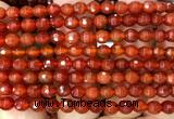 CAA6446 15 inches 6mm faceted round red agate gemstone beads