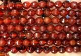 CAA6447 15 inches 8mm faceted round red agate gemstone beads