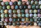 CAA6469 15 inches 10mm faceted round Indian agate beads wholesale