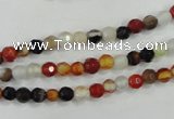 CAA706 15.5 inches 4mm faceted round fire crackle agate beads