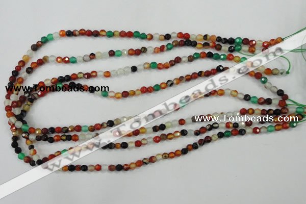 CAA706 15.5 inches 4mm faceted round fire crackle agate beads