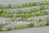 CAA707 15.5 inches 4mm faceted round fire crackle agate beads