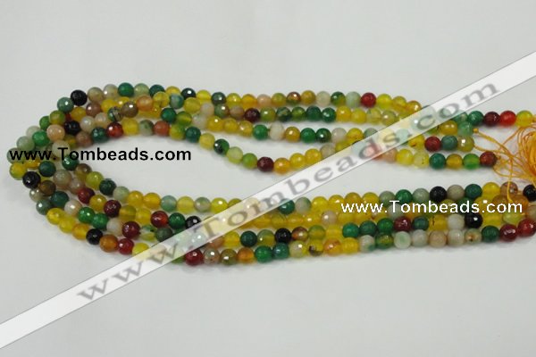 CAA708 15.5 inches 6mm faceted round fire crackle agate beads