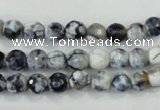 CAA709 15.5 inches 6mm faceted round fire crackle agate beads