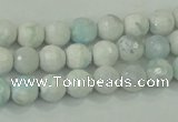 CAA710 15.5 inches 8mm faceted round fire crackle agate beads