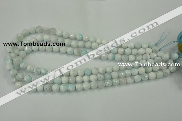 CAA710 15.5 inches 8mm faceted round fire crackle agate beads