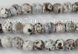 CAA711 15.5 inches 8mm faceted round fire crackle agate beads