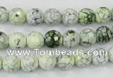 CAA712 15.5 inches 8mm faceted round fire crackle agate beads