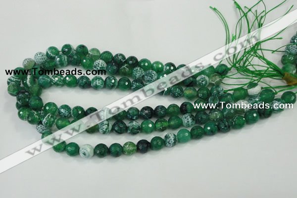 CAA713 15.5 inches 10mm faceted round fire crackle agate beads