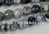 CAA716 15.5 inches 10mm faceted round fire crackle agate beads