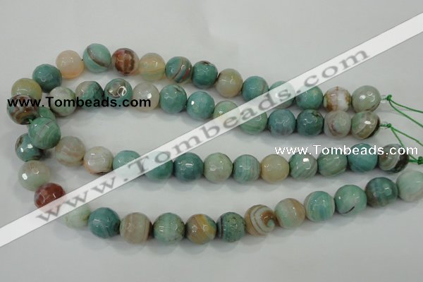 CAA725 15.5 inches 14mm faceted round fire crackle agate beads