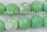 CAA728 15.5 inches 14mm faceted round fire crackle agate beads