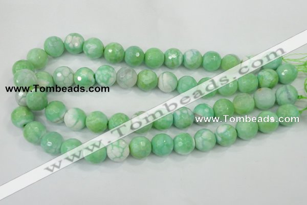 CAA728 15.5 inches 14mm faceted round fire crackle agate beads