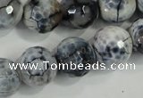 CAA730 15.5 inches 16mm faceted round fire crackle agate beads