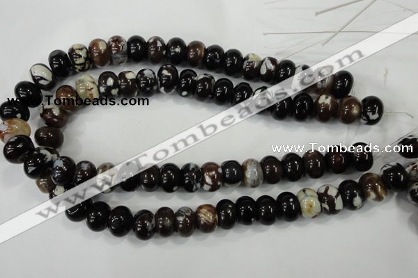 CAA733 15.5 inches 10*14mm rondelle fire crackle agate beads