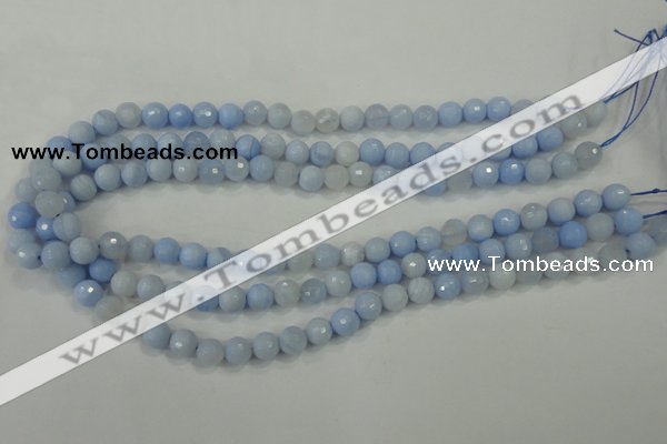 CAA735 15.5 inches 6mm faceted round blue lace agate beads wholesale