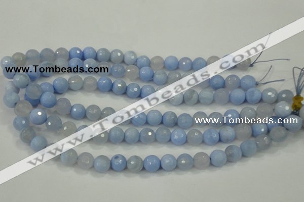 CAA737 15.5 inches 10mm faceted round blue lace agate beads wholesale