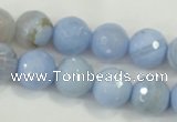 CAA739 15.5 inches 14mm faceted round blue lace agate beads wholesale