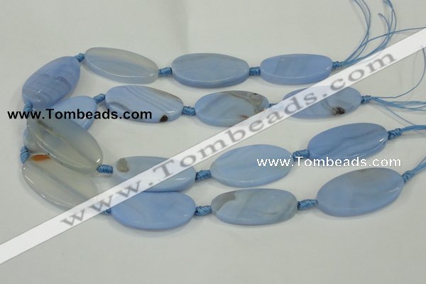 CAA743 15.5 inches 21*40mm oval blue lace agate beads wholesale