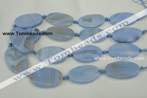 CAA744 15.5 inches 25*40mm oval blue lace agate beads wholesale