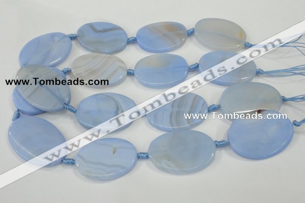 CAA745 15.5 inches 25*40mm oval blue lace agate beads wholesale