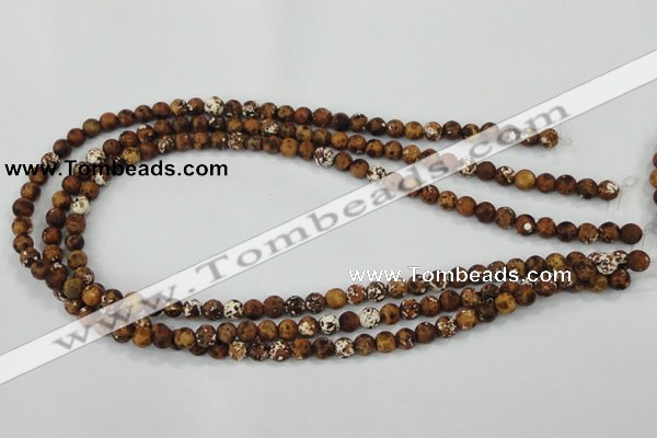 CAA750 15.5 inches 8mm round wooden agate beads wholesale