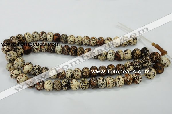 CAA755 15.5 inches 10*14mm rondelle wooden agate beads wholesale