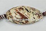 CAA761 15.5 inches 21*40mm twisted oval wooden agate beads