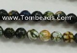 CAA792 15.5 inches 8mm faceted round fire crackle agate beads